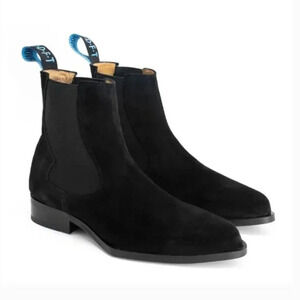 John Fluevog Modvog Chelsea Boot The Kid Ankle Boots Suede Black Women's Size 9